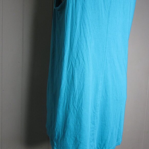 Est 1946 Sleeveless Blouse L Blessed Beyond Measure Floral Green Teal - Picture 12 of 14